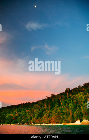 Sunset, Andaman Sea and Straights of Malacca, Thailand Stock Photo