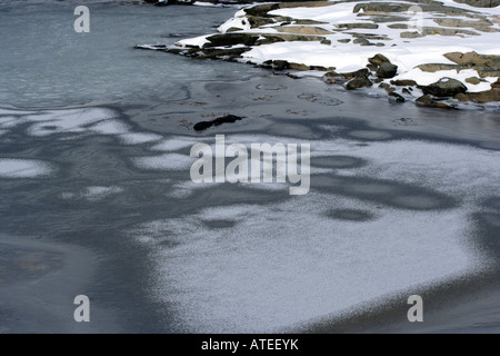 Ice patterns on winter sea Stock Photo