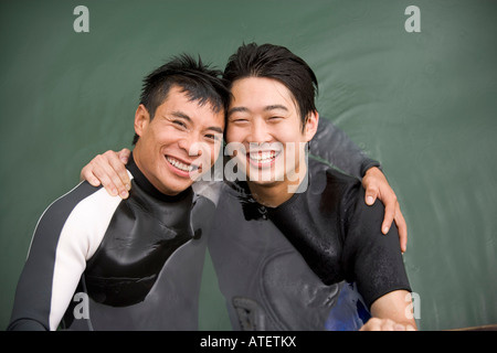 Portrait of two young men smiling Stock Photo
