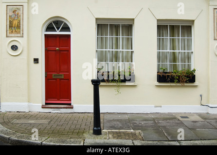 a house with picture tile decoration London UK Stock Photo