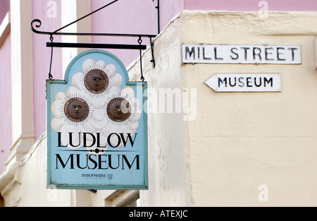 Ludlow Sign The Museum, Ludlow, Shropshire, England Stock Photo - Alamy
