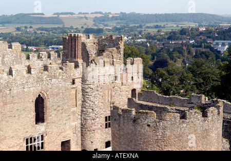 View over Ludlow Castle dating from 1085 Shropshire England UK Stock Photo