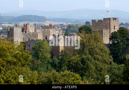 View over Ludlow Castle dating from 1085 Shropshire England UK Stock Photo