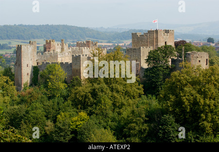 View over Ludlow Castle dating from 1085 Shropshire England UK Stock Photo