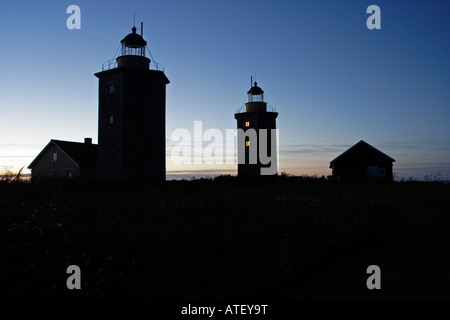 Lighthouses in the summer night Stock Photo