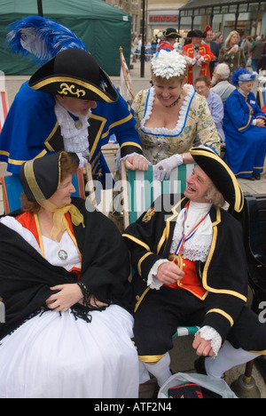 Older Uk couple all dressed up, at the National Town Criers Championship Hastings East Sussex England 2006 2000s HOMER SYKES Stock Photo