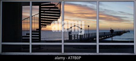 Mirror image of the sunset Stock Photo