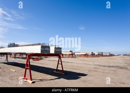 Inventory and storage area of Prefabricated concrete construction elements , Finland Stock Photo