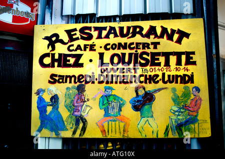 Restaurant Chez Louisette Marche aux Puces de st Quen flea antiques market Porte de Clinancourt Paris restaurant Stock Photo