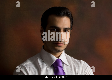 Horizontal image of a serious handsome business man Stock Photo
