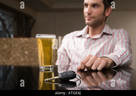 Car keys and a pint of lager