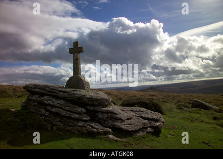 Stone Cross on Dartmoor Stock Photo