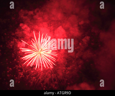 Red Fireworks Stock Photo