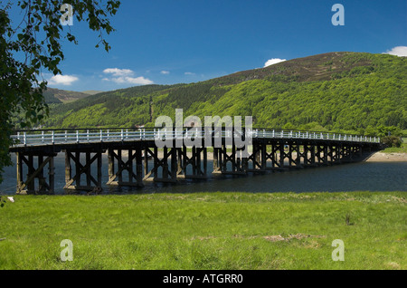 Penmaenpool toll bridge across the Mawddach river near Barmouth, Gwynedd, North Wales Stock Photo