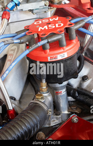 MSD race specification distributor on a high performance V8 race engine