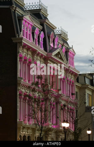 Grand Opera House Wilmington Delaware cast iron facade lighting variety of colors Stock Photo