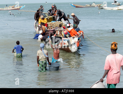 Tanji fishing village on the Atlantic Coast of The Gambia. Stock Photo