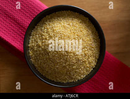 Cracked Wheat or Bulgar in bowl Stock Photo