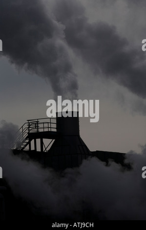 Smoke from factory chimney Stock Photo