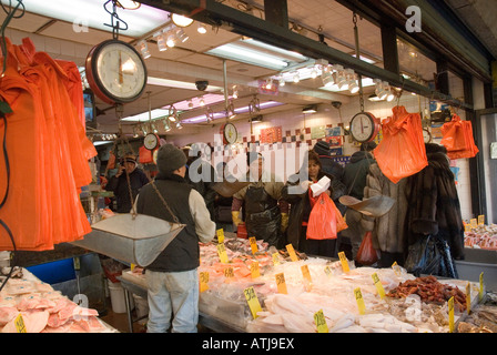 Outdoor fish market on Canal street in Chinatown, New York City Stock Photo