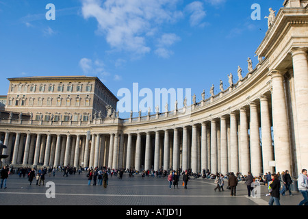 Prominade / Portico, St. Peter's Square Piazza San Pietro, Vatican City, Holy See, Rome / Roma, Italy / Italia Stock Photo