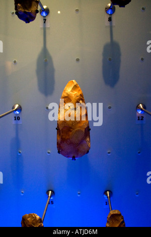 stone age flint tools in abstract composition Stock Photo