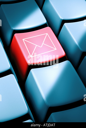 Mail symbol on a key Briefsymbol auf einer Taste Stock Photo