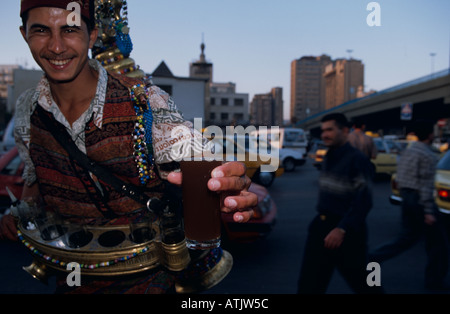 Coffee vendors on the side of the street Stock Photo