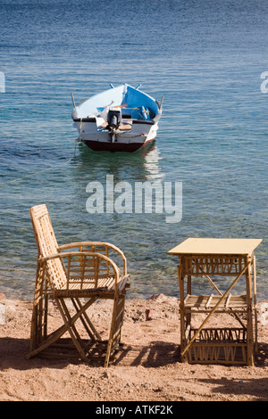 Boat in the red sea at Dahab, Egypt Stock Photo - Alamy