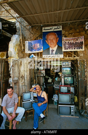 Shop selling televisions. Beirut, Lebanon. Stock Photo