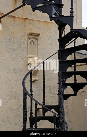 Exterior spiral staircase Norfolk Stock Photo