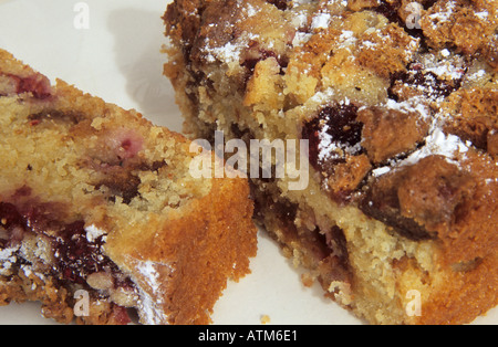 Raspberry and amaretti cake Stock Photo