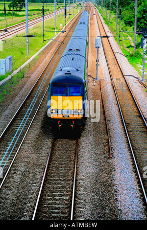 GNER 82 class DVT Electric HST train Lolham Peterborough Cambridgeshire East Coast Main Line England Uk Stock Photo