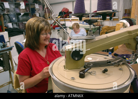 Sock manufacturing at a small factory in the borders of Scotland Stock Photo