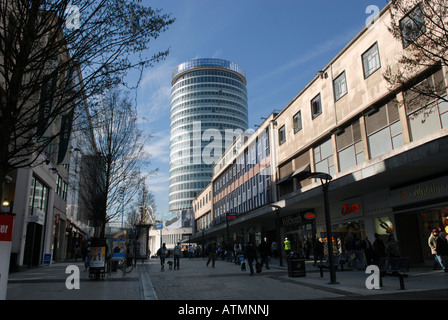 The Rotunda viewed from High Street in Birmingham in 2007 Stock Photo