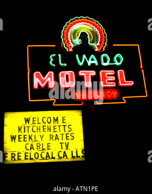 Neon motel sign in USA Stock Photo