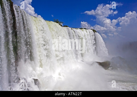 Iguassu Falls is the largest series of waterfalls on the planet located in Brazil Argentina and Paraguay Stock Photo