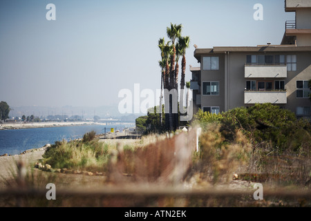 Apartment Complex Overlooking Ballona Creek in Playa del Rey, Los Angeles County, California USA