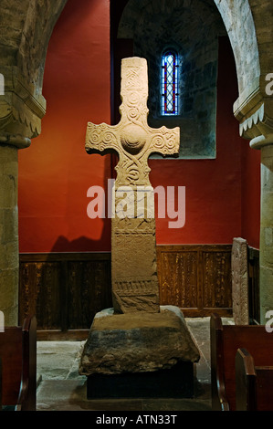 9th C. Dupplin Pictish Cross. Removed from hillside at Forteviot, Perth. Now in St. Serfs Church in village of Dunning, Scotland Stock Photo