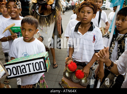 Local Boys Celebrating Galungan Festival Ubud Indonesia Stock Photo