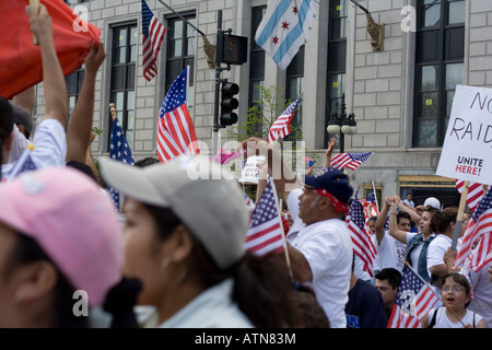 Chicago Illinois immigration rally Stock Photo