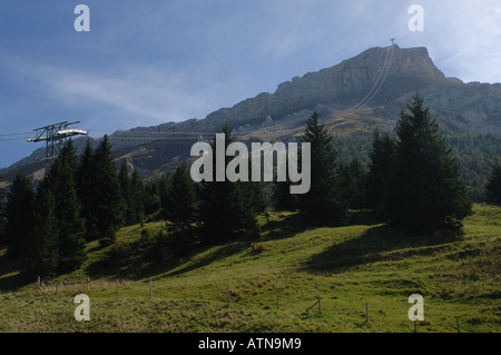 Col du Pillon Cable Car Switzerland Stock Photo