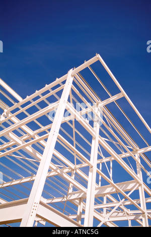 Steel skeleton of new building under construction. New Build Blocks of ...