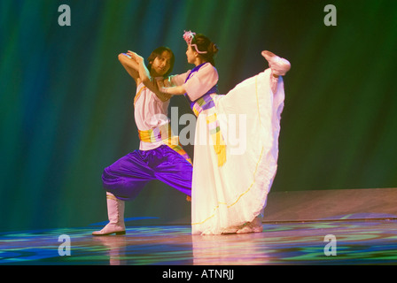 China, Dance Performance, Lijiang, Yunnan Province, Mountain Rivers Show Stock Photo