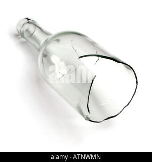 Broken glass bottle Stock Photo