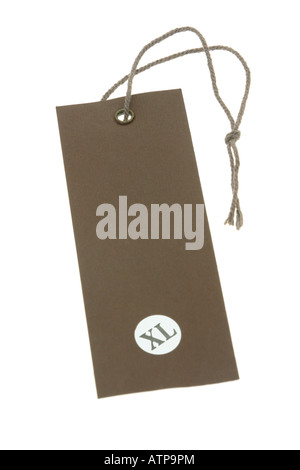 XL size tag with copy space on white background Stock Photo