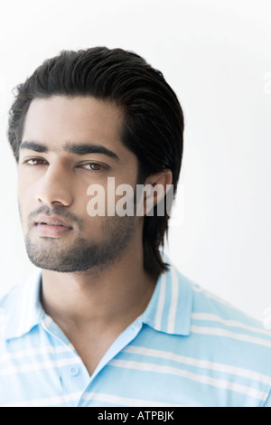 Portrait of a young man looking serious Stock Photo