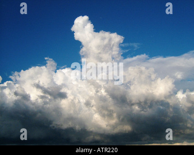 White clouds against blue sky Stock Photo