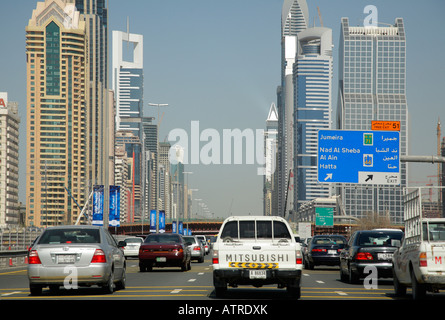 Traffic on Sheikh Zayed Road Dubai 3 Stock Photo
