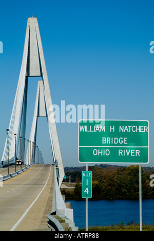 William Natcher Bridge over the Ohio River at Owensboro Kentucky Stock Photo